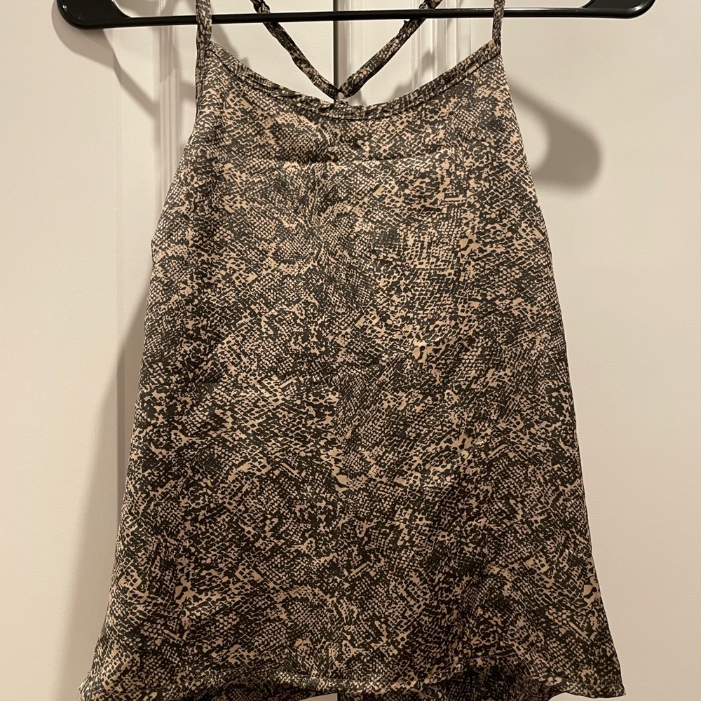 Silk printed shorts and tank top set